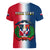 (Custom Personalised) Dominican Republic V-Neck T Shirt Dominicana Coat Of Arms Gradient Style - Wonder Print Shop