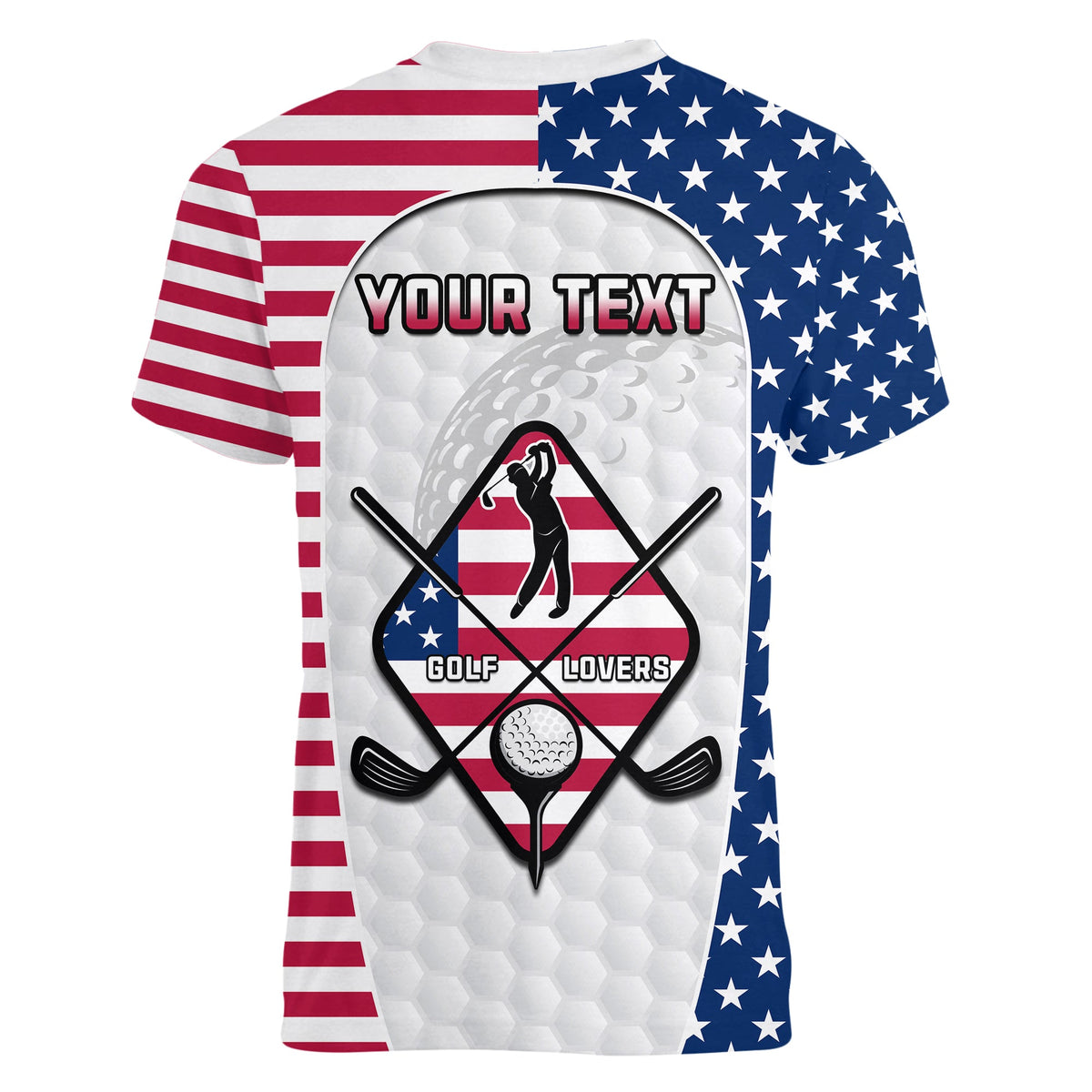 (Custom Personalised) American Flag Golf V-Neck T Shirt Gofl Lovers Trust Your Swing - Wonder Print Shop
