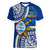 (Custom Personalised) Guam and Philippines V-Neck T Shirt Guaman Filipinas Together Blue - Wonder Print Shop
