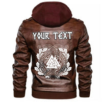 (Custom) Wonder Print Shop - Valknut And Scandinavian Runes Leather Jacket RLT12 - Wonder Print Shop