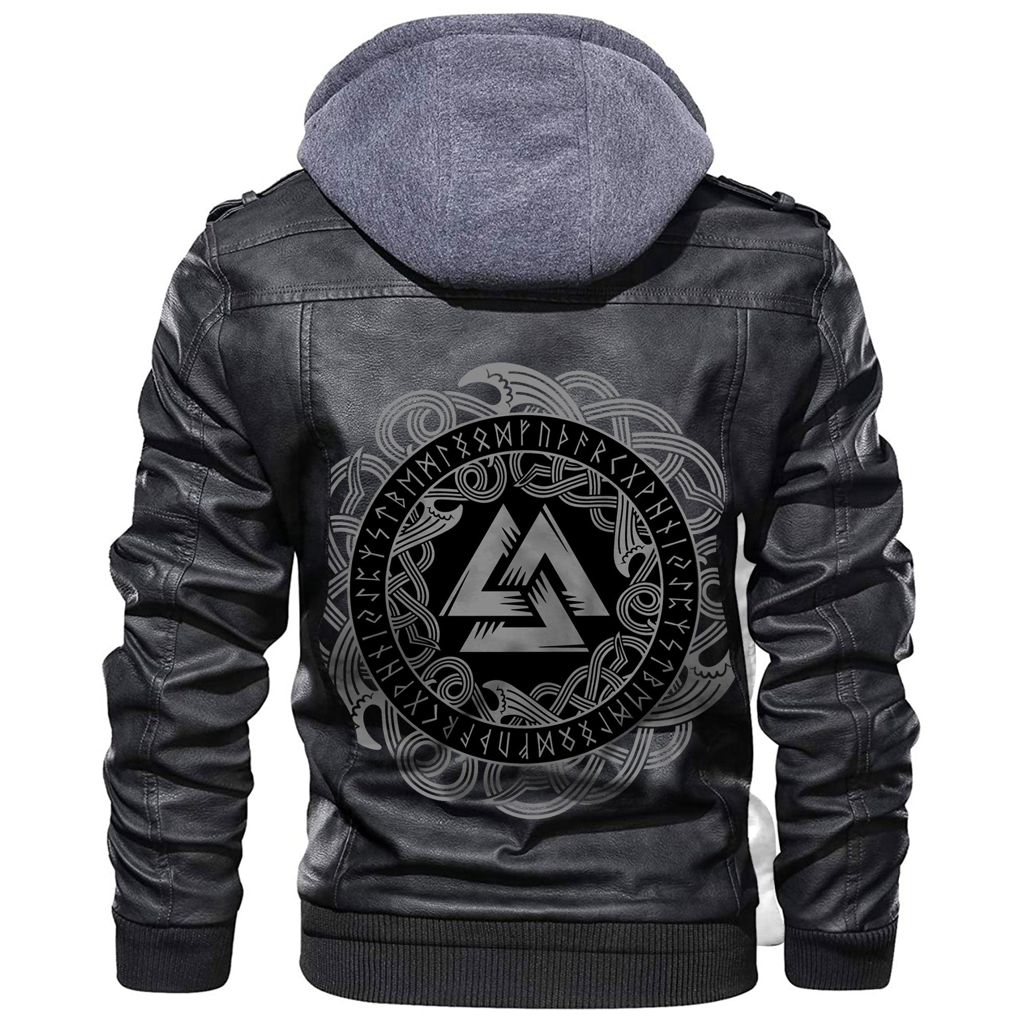Viking Valknut and Runes Leather Jacket RLT12 - Wonder Print Shop