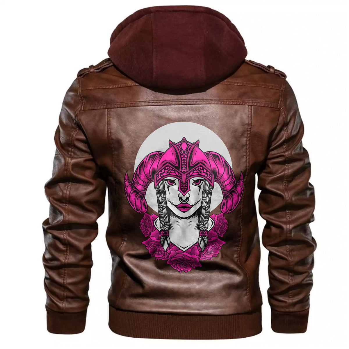 Viking Valkyrie Pink Style Leather Jacket RLT12 - Wonder Print Shop