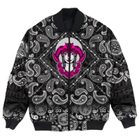 Viking Bomber Jacket Valkyrie Pink Style with Bandana Paisley Style RLT12 - Wonder Print Shop
