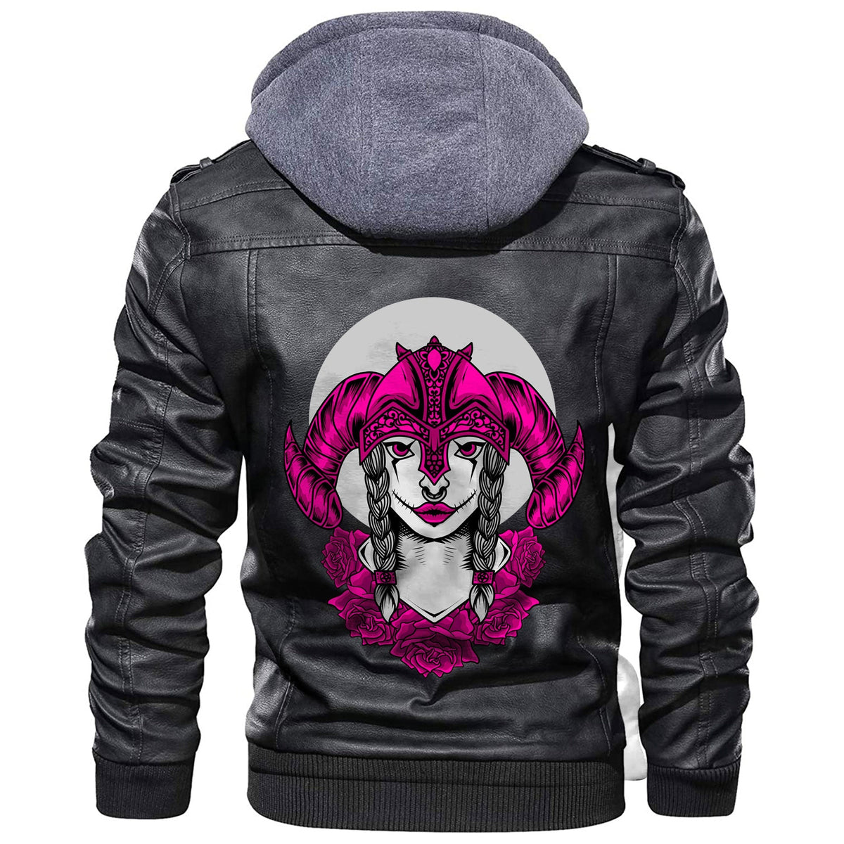 Viking Valkyrie Pink Style Leather Jacket RLT12 - Wonder Print Shop