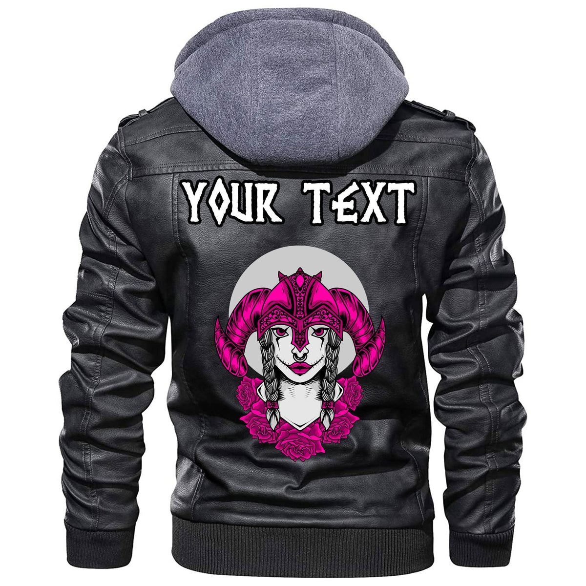 (Custom) Wonder Print Shop - Valkyrie Pink Style Leather Jacket RLT12 - Wonder Print Shop
