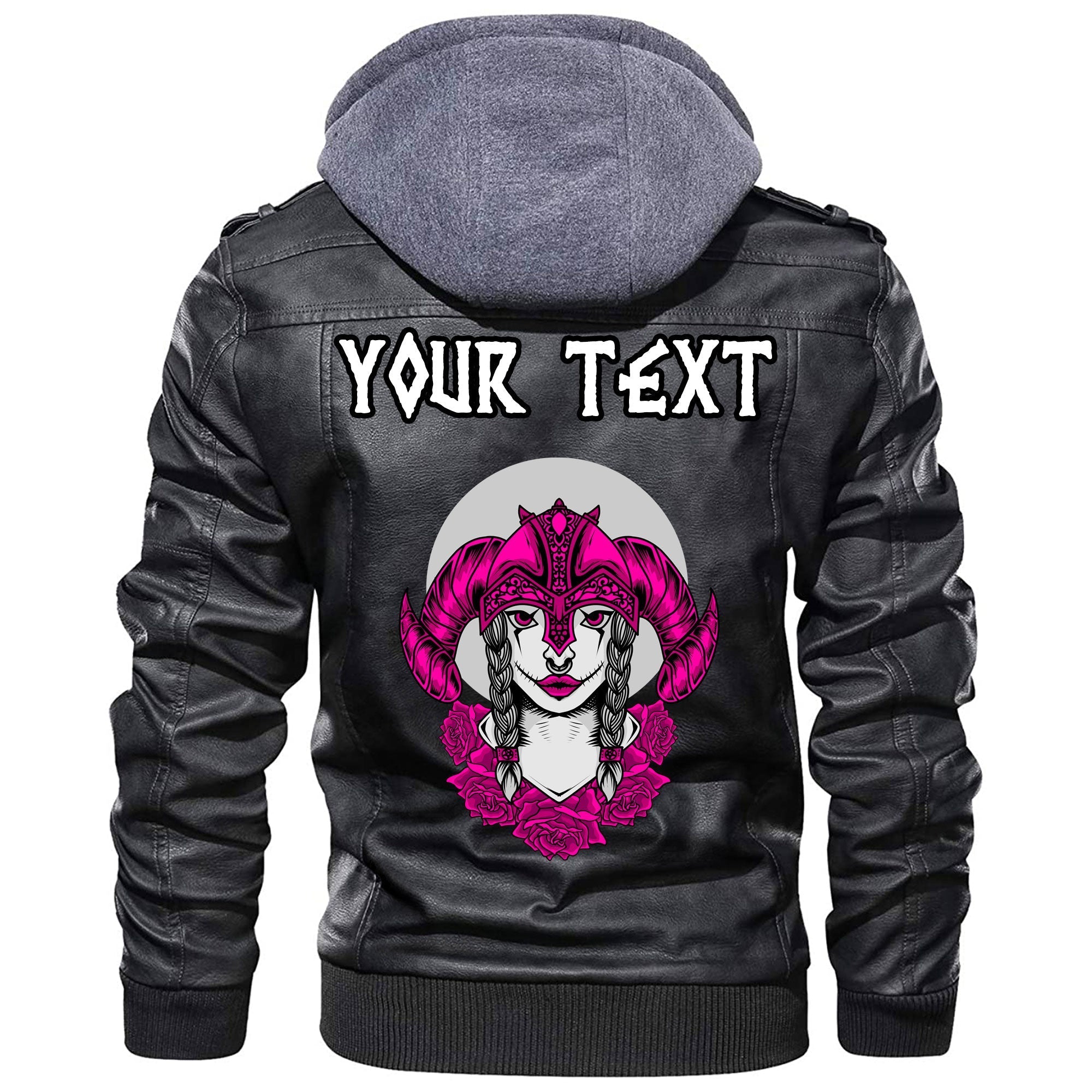(Custom) Wonder Print Shop - Valkyrie Pink Style Leather Jacket RLT12 - Wonder Print Shop