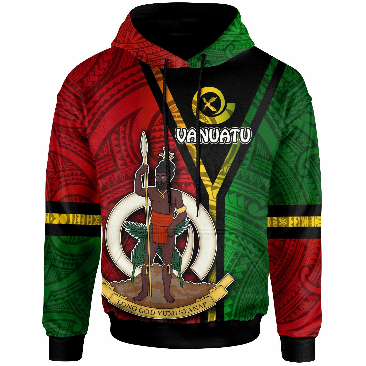 Vanuatu Hoodie Custom Vanuatu Flag Style Hoodie LT10 - Wonder Print Shop