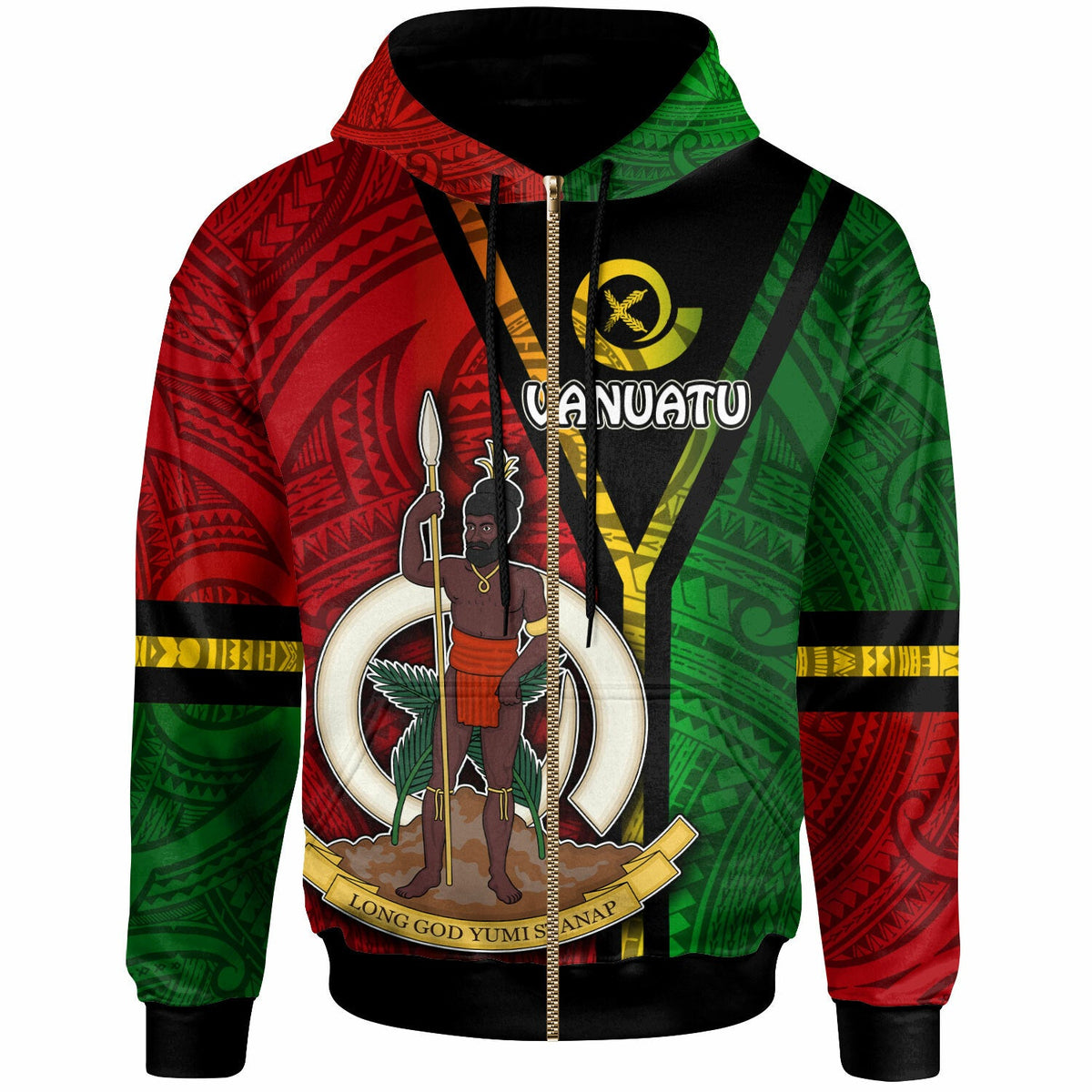 Vanuatu Hoodie Custom Vanuatu Flag Style Hoodie LT10 - Wonder Print Shop