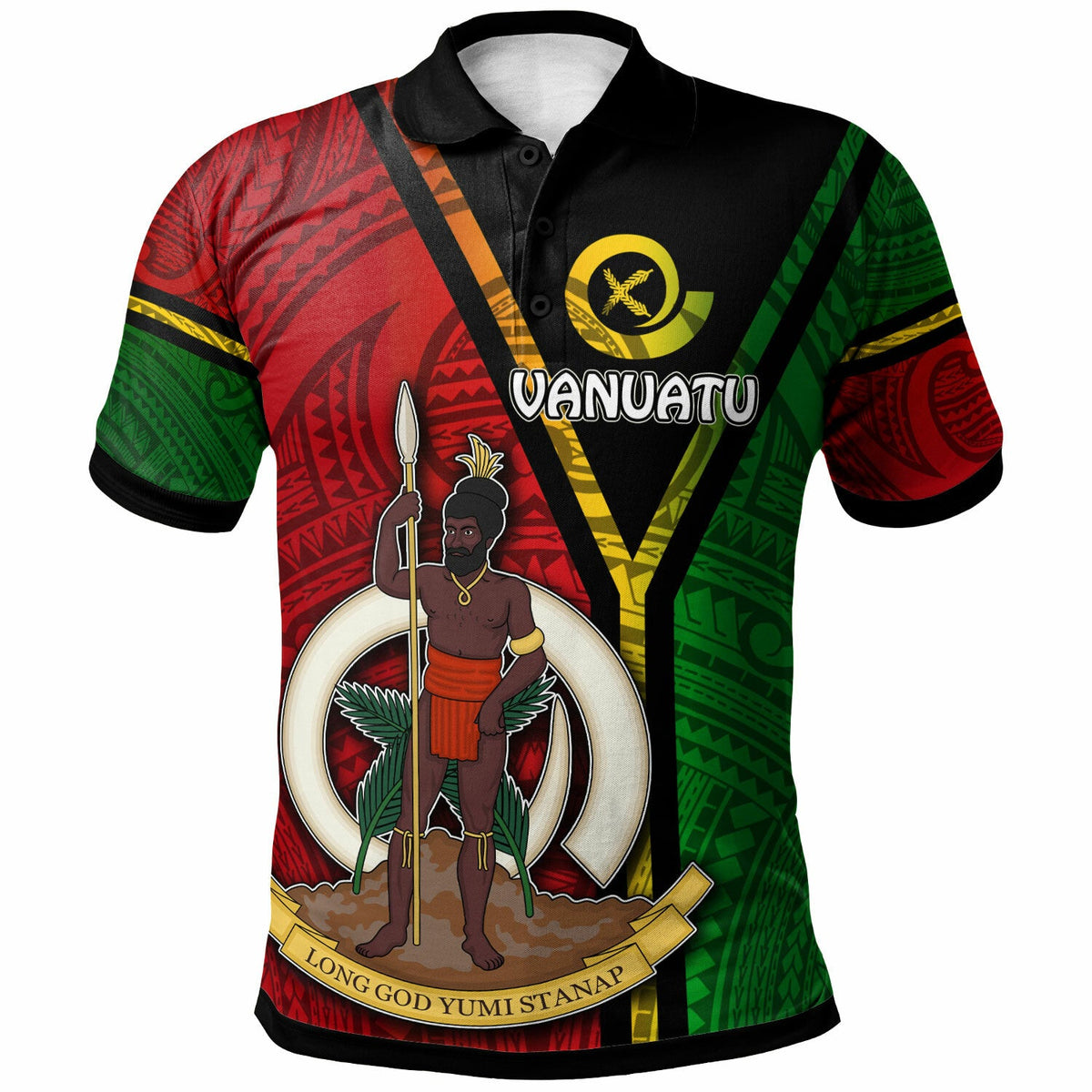 Vanuatu Polo Shirt Custom Vanuatu Flag Style Polo Shirt LT10 - Wonder Print Shop