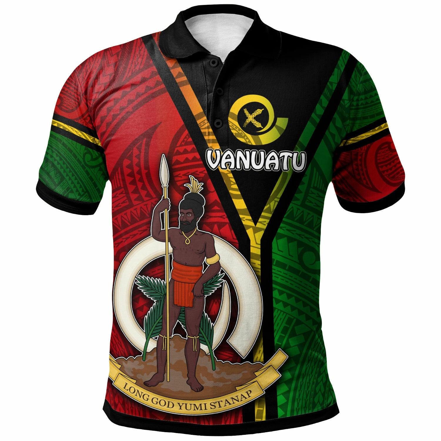 Vanuatu Polo Shirt Custom Vanuatu Flag Style Polo Shirt LT10 - Wonder Print Shop