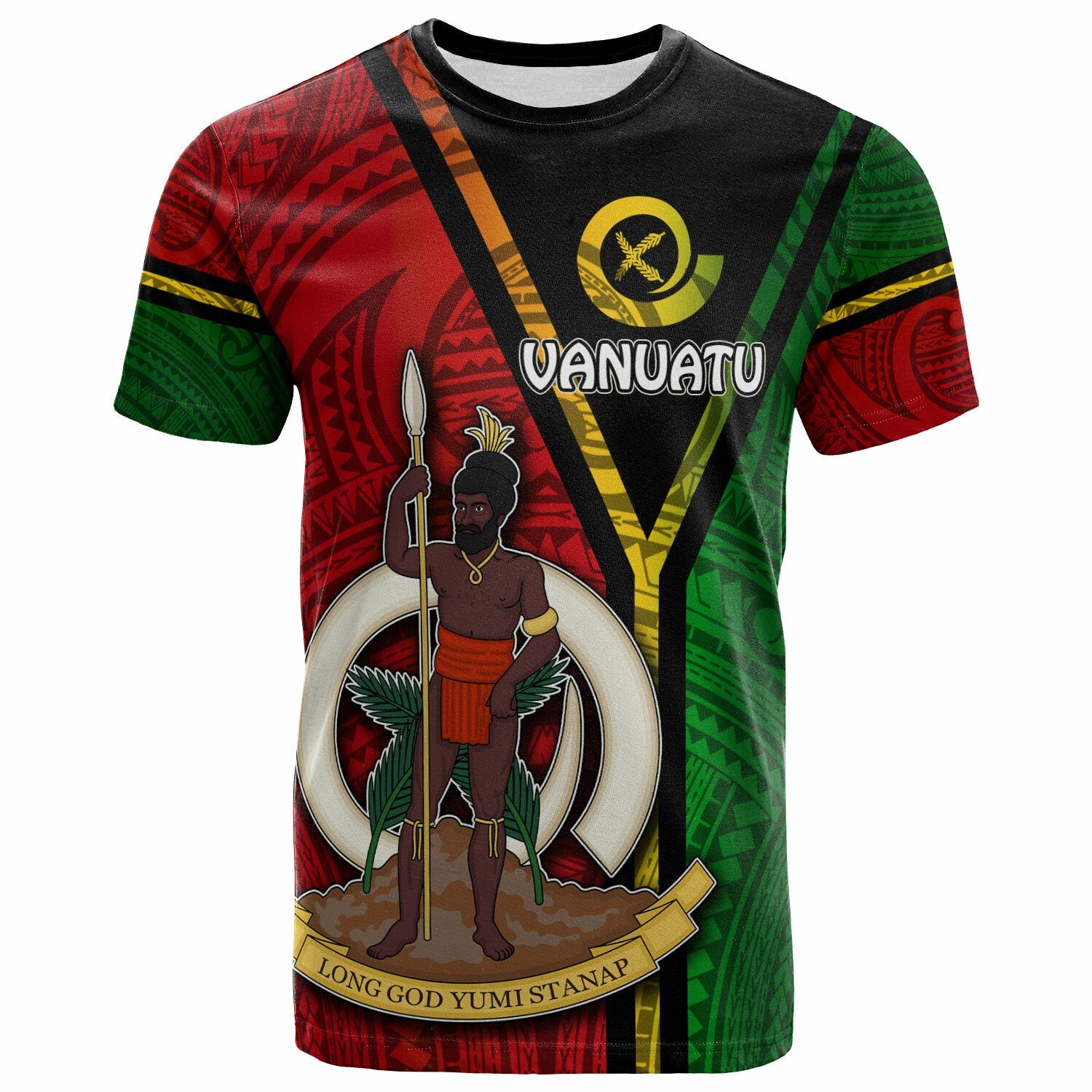 Vanuatu T Shirt Custom Vanuatu Flag Style T Shirt LT10 - Wonder Print Shop