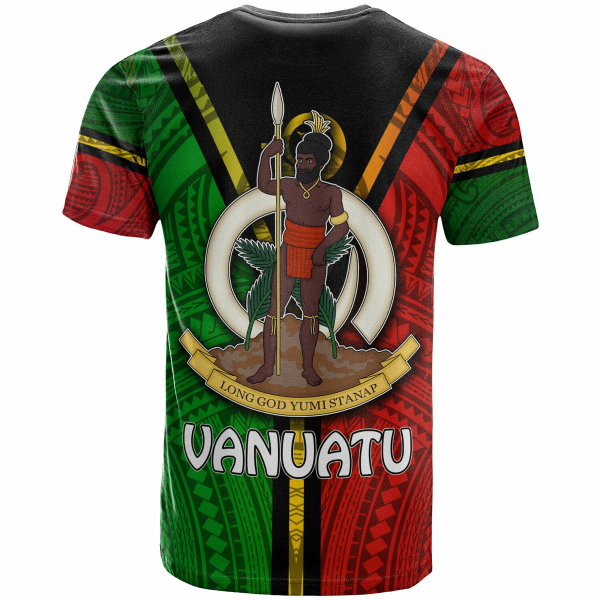 Vanuatu T Shirt Custom Vanuatu Flag Style T Shirt LT10 - Wonder Print Shop