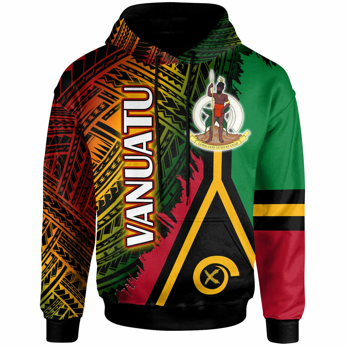 Vanuatu Hoodie Custom Polynesian Grunge Texture Style Hoodie LT10 - Wonder Print Shop