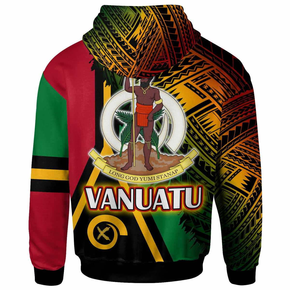 Vanuatu Hoodie Custom Polynesian Grunge Texture Style Hoodie LT10 - Wonder Print Shop