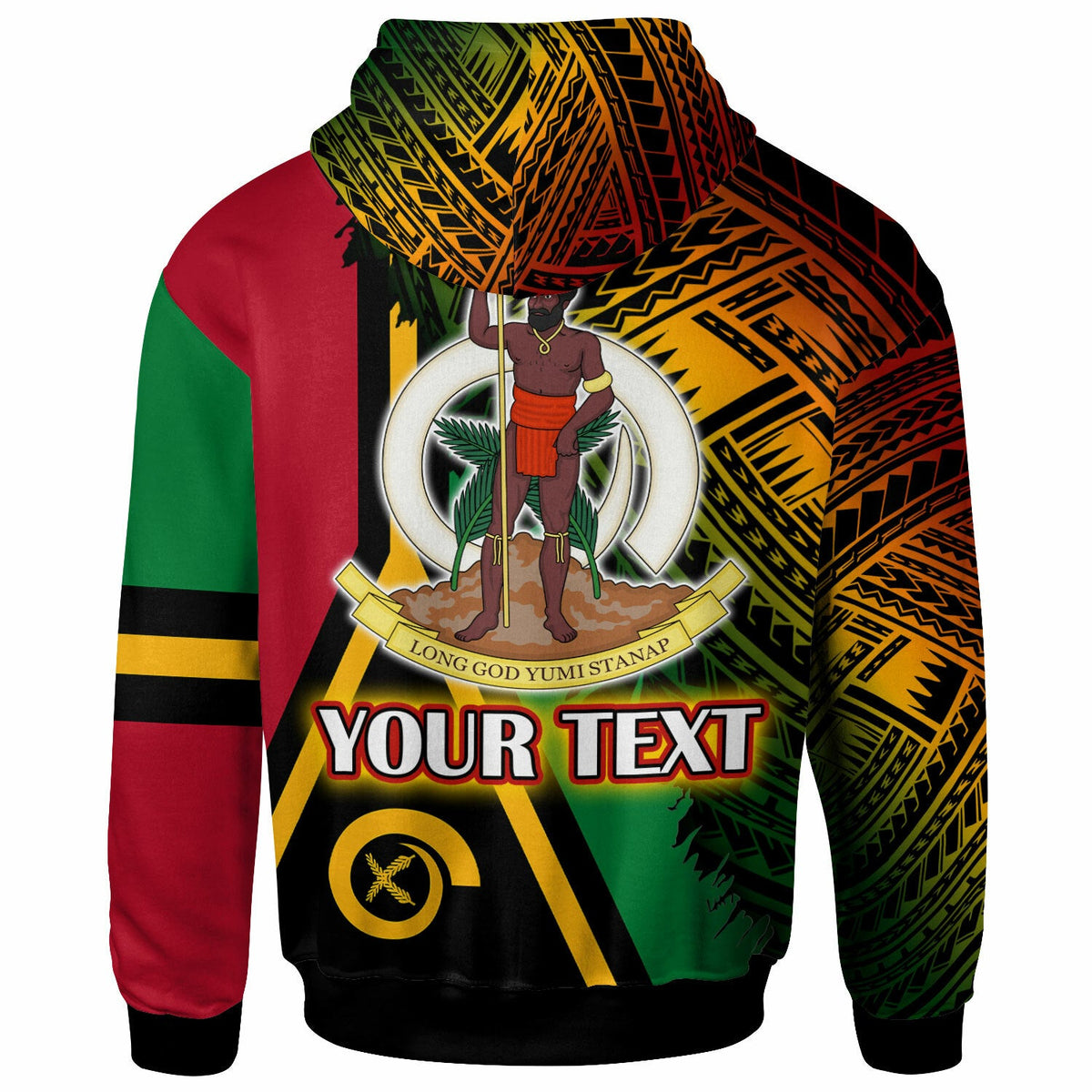 Vanuatu Hoodie Custom Polynesian Grunge Texture Style Hoodie LT10 - Wonder Print Shop