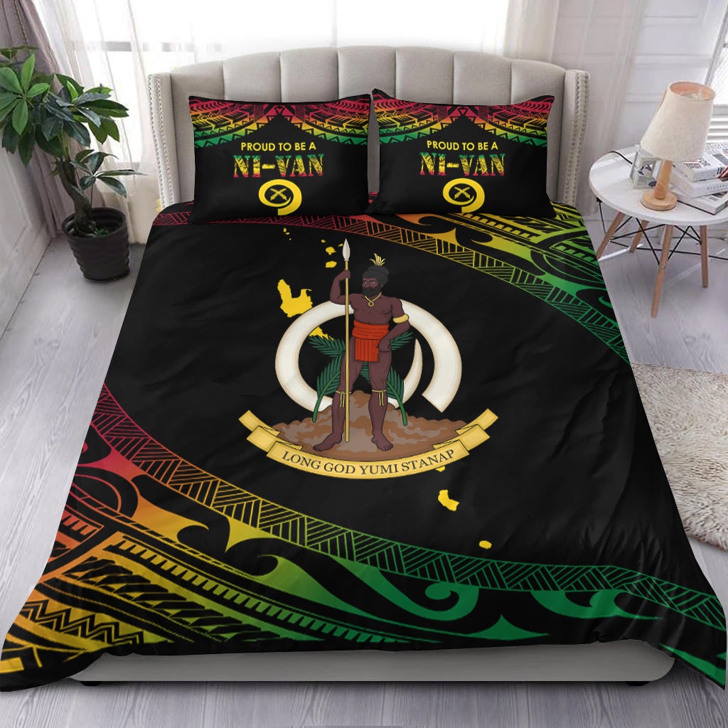 Vanuatu Proud To Be A Ni Van Polynesian Pattern Bedding Set LT7 - Wonder Print Shop