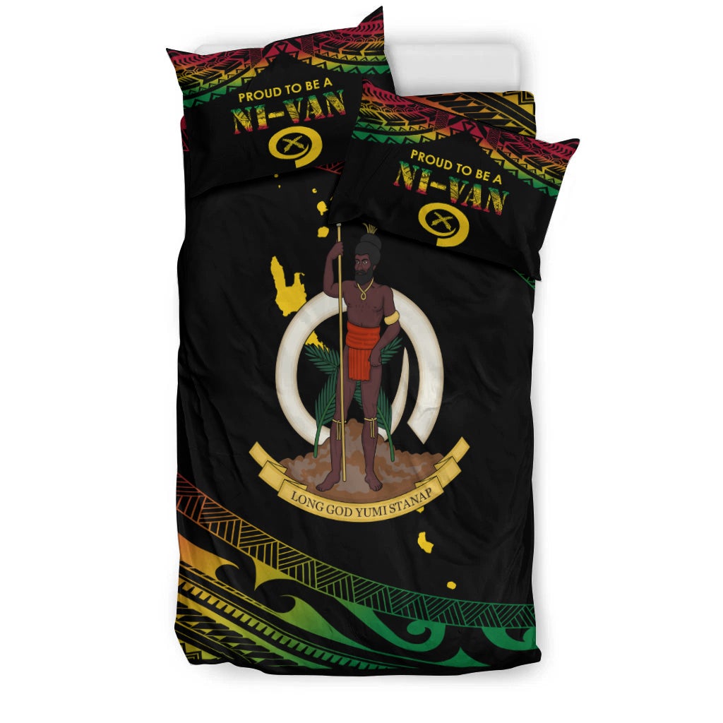 Vanuatu Proud To Be A Ni Van Polynesian Pattern Bedding Set LT7 - Wonder Print Shop
