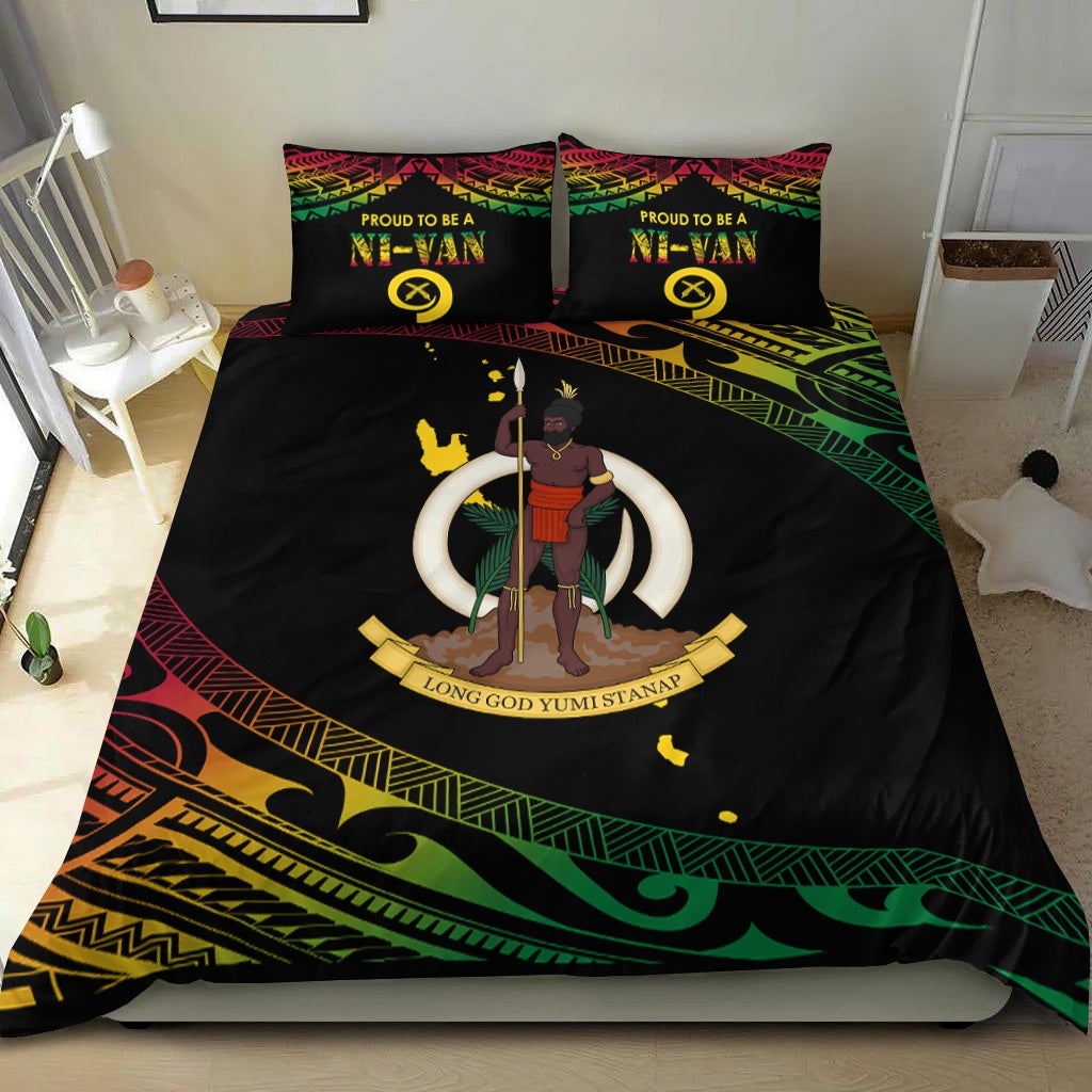 Vanuatu Proud To Be A Ni Van Polynesian Pattern Bedding Set LT7 - Wonder Print Shop