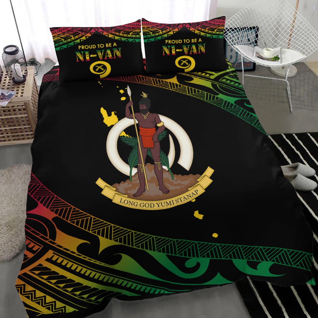 Vanuatu Proud To Be A Ni Van Polynesian Pattern Bedding Set LT7 - Wonder Print Shop