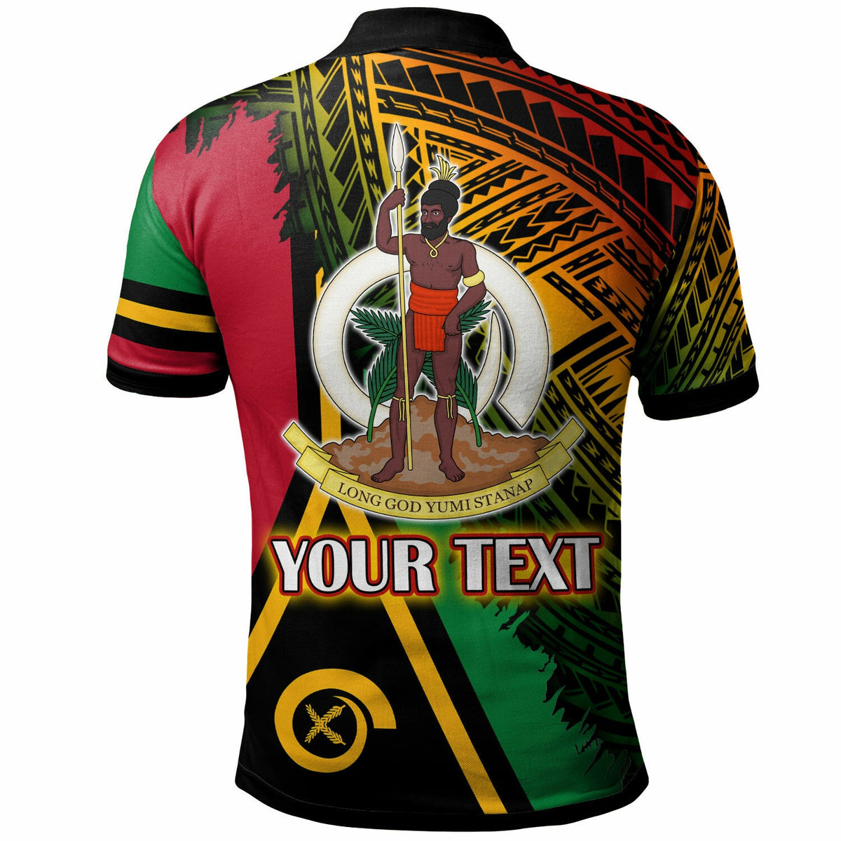Vanuatu Polo Shirt Custom Polynesian Grunge Texture Style Polo Shirt LT10 - Wonder Print Shop