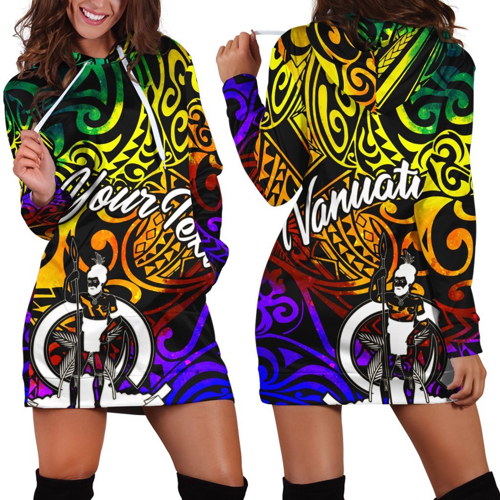 vanuatu-custom-personalised-hoodie-dress-rainbow-polynesian-pattern