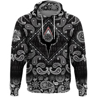 Viking Hoodie Vegvisir Wings with Bandana Paisley Style RLT12 - Wonder Print Shop