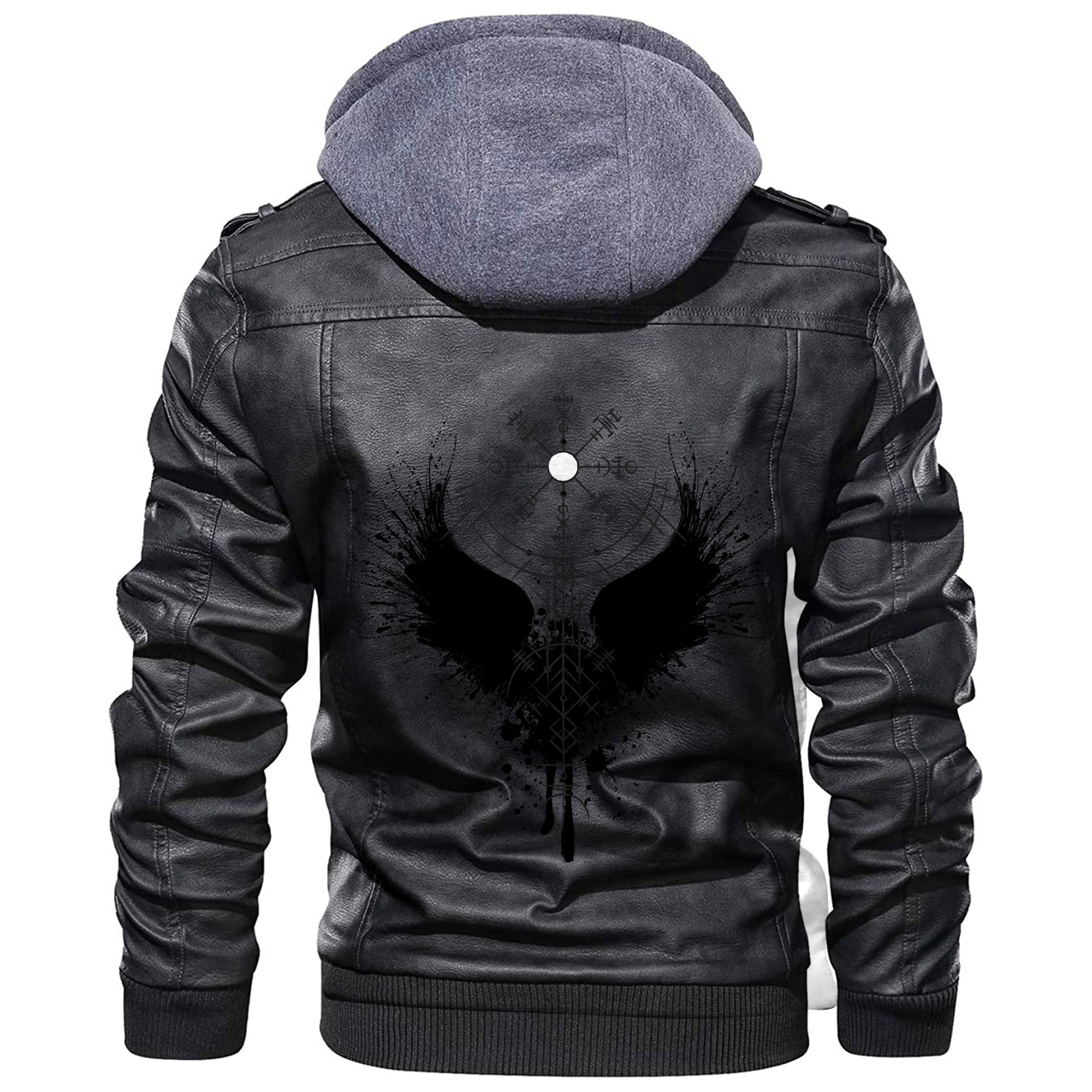 Viking Vegvisir and Wings Leather Jacket RLT12 - Wonder Print Shop