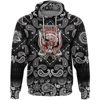Viking Hoodie Victory Or Valhalla with Bandana Paisley Style RLT12 - Wonder Print Shop