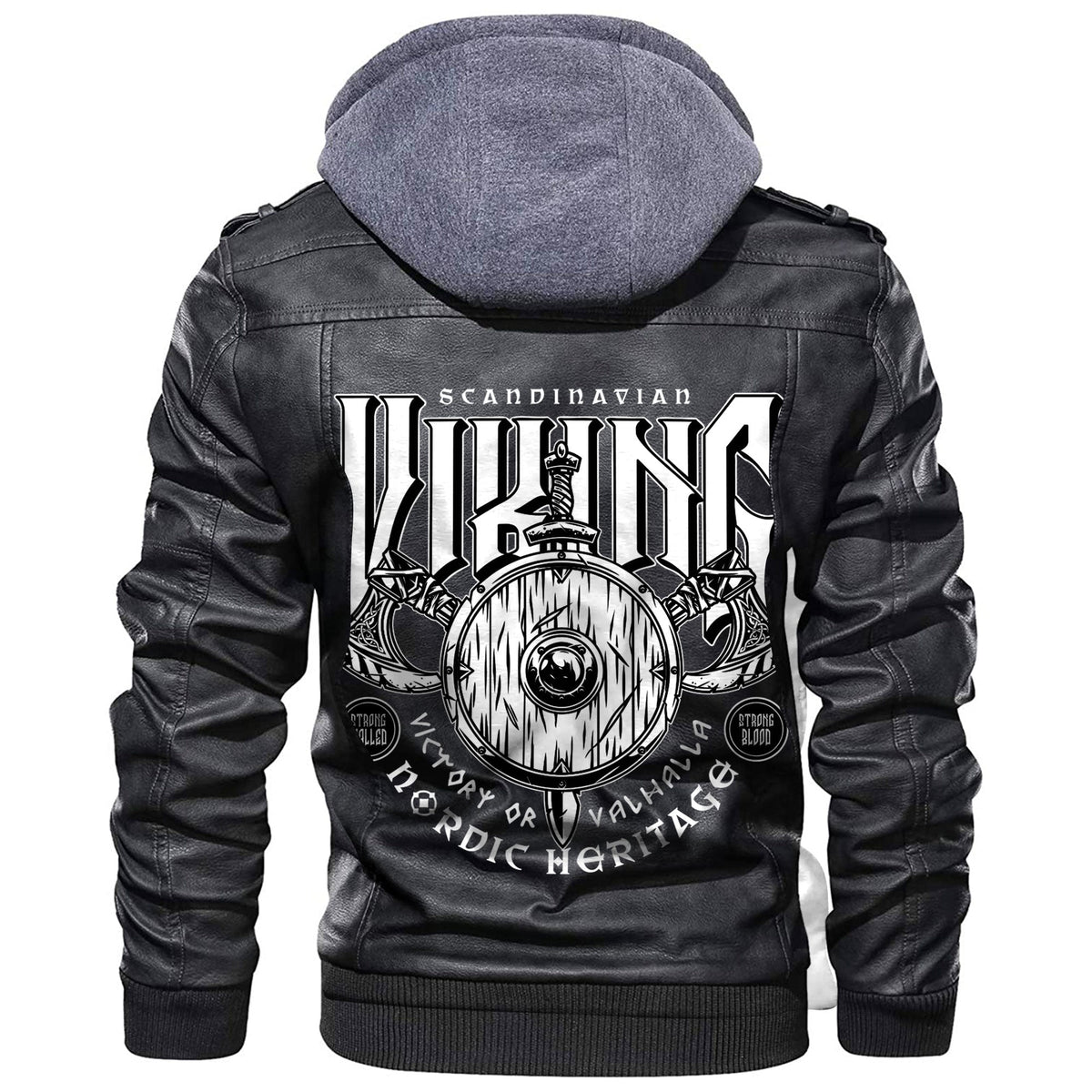 Viking Victory or Valhalla, Shield Leather Jacket RLT12 - Wonder Print Shop