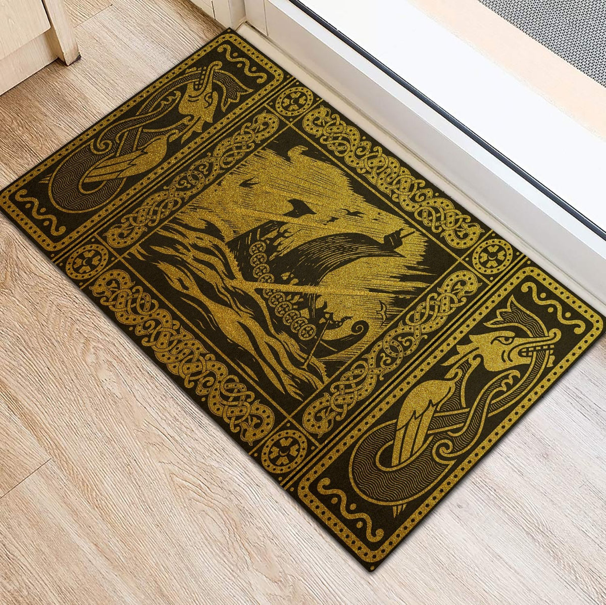 viking-doormat-rubber-base-doormat-celtic-drakkar-golden