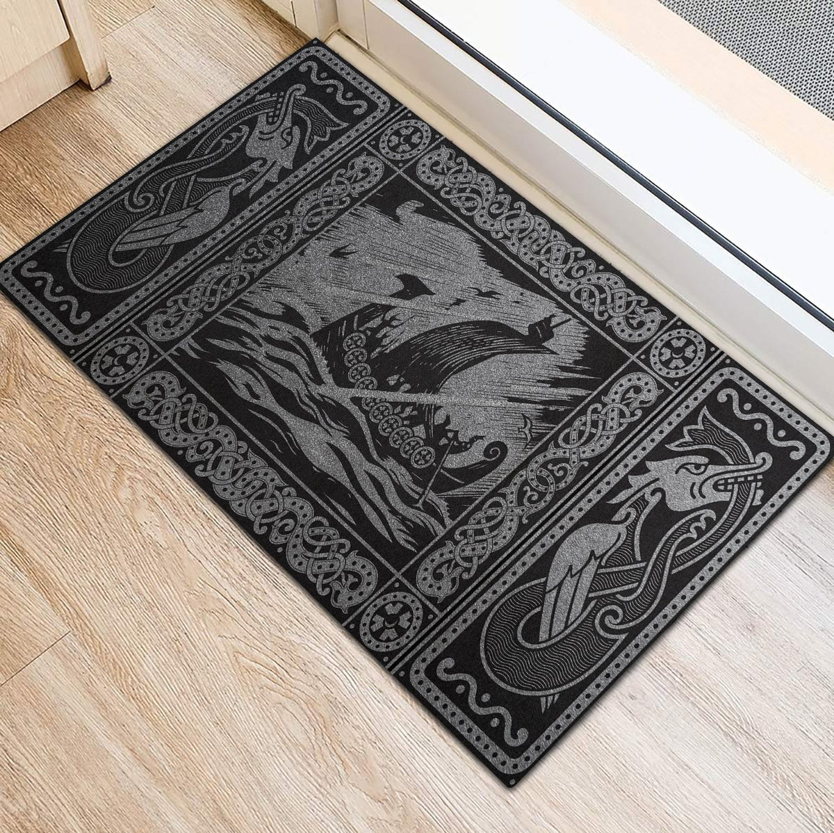 viking-doormat-rubber-base-doormat-celtic-drakkar-silver