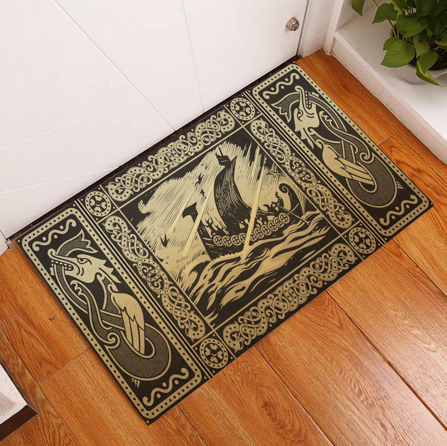 viking-doormat-rubber-base-doormat-celtic-drakkar-special-gold