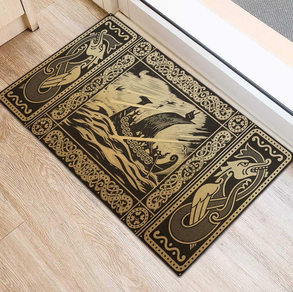 viking-doormat-rubber-base-doormat-celtic-drakkar-special-gold