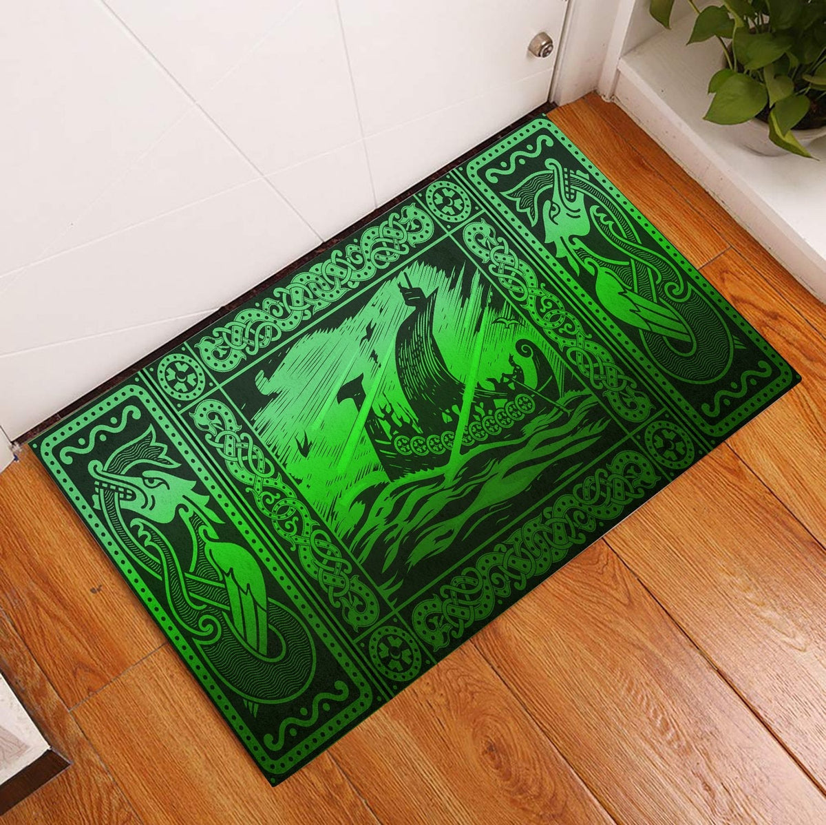viking-doormat-rubber-base-doormat-celtic-drakkar-special-green