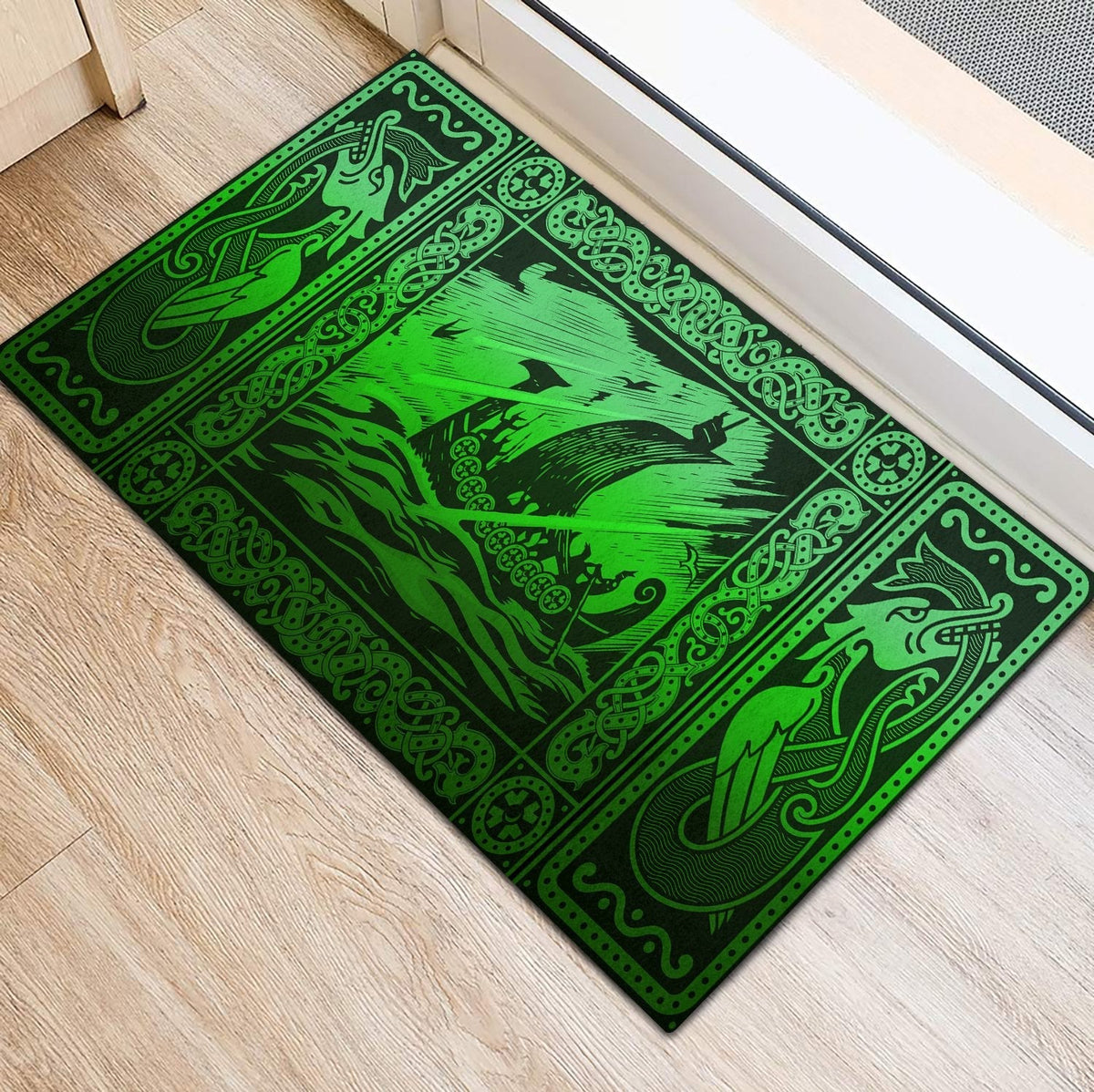 viking-doormat-rubber-base-doormat-celtic-drakkar-special-green