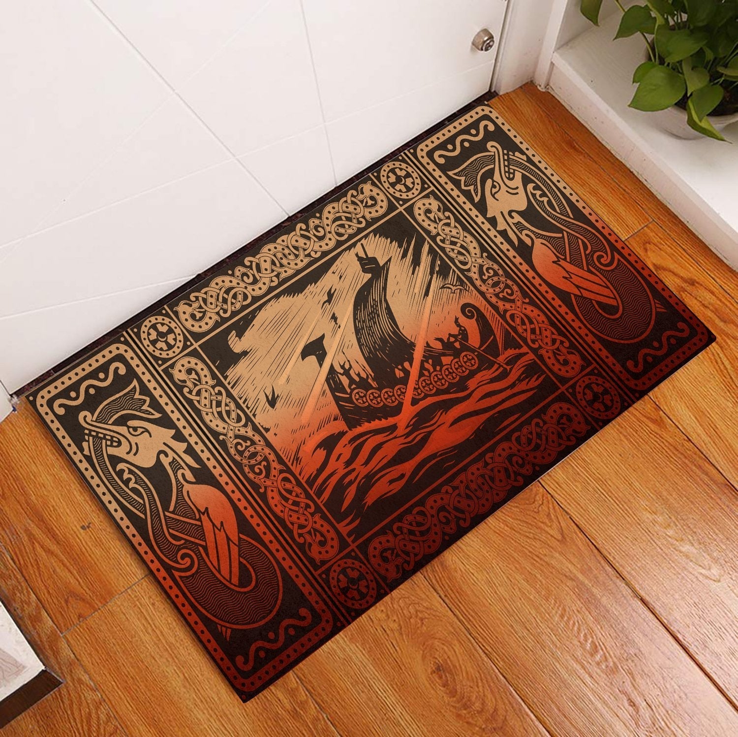 viking-doormat-rubber-base-doormat-celtic-drakkar-special-orange
