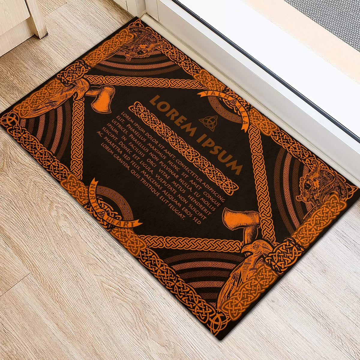 viking-doormat-rubber-base-doormat-celtic-northern-mythology-orange