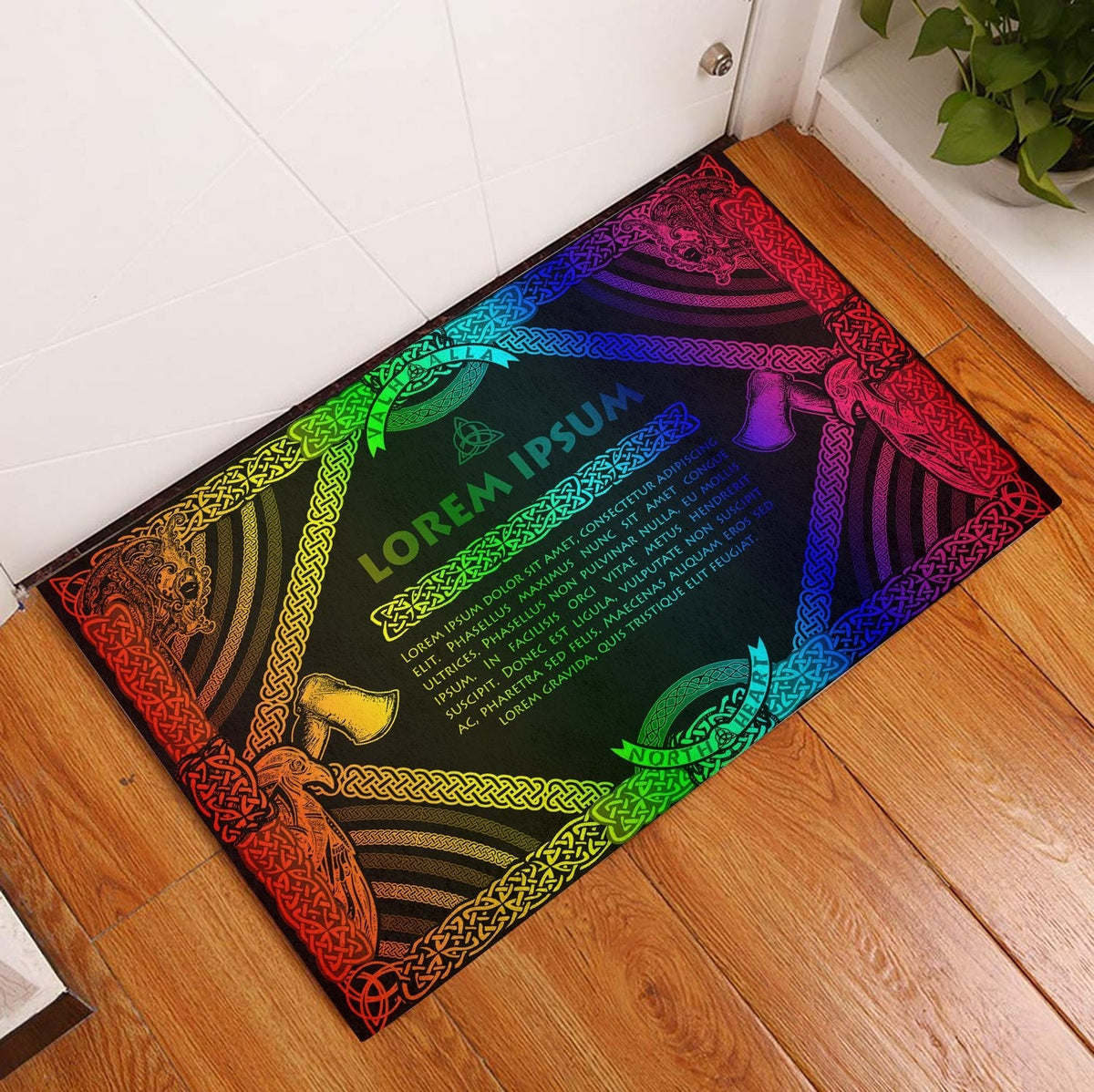 viking-doormat-rubber-base-doormat-celtic-northern-mythology-rainbow