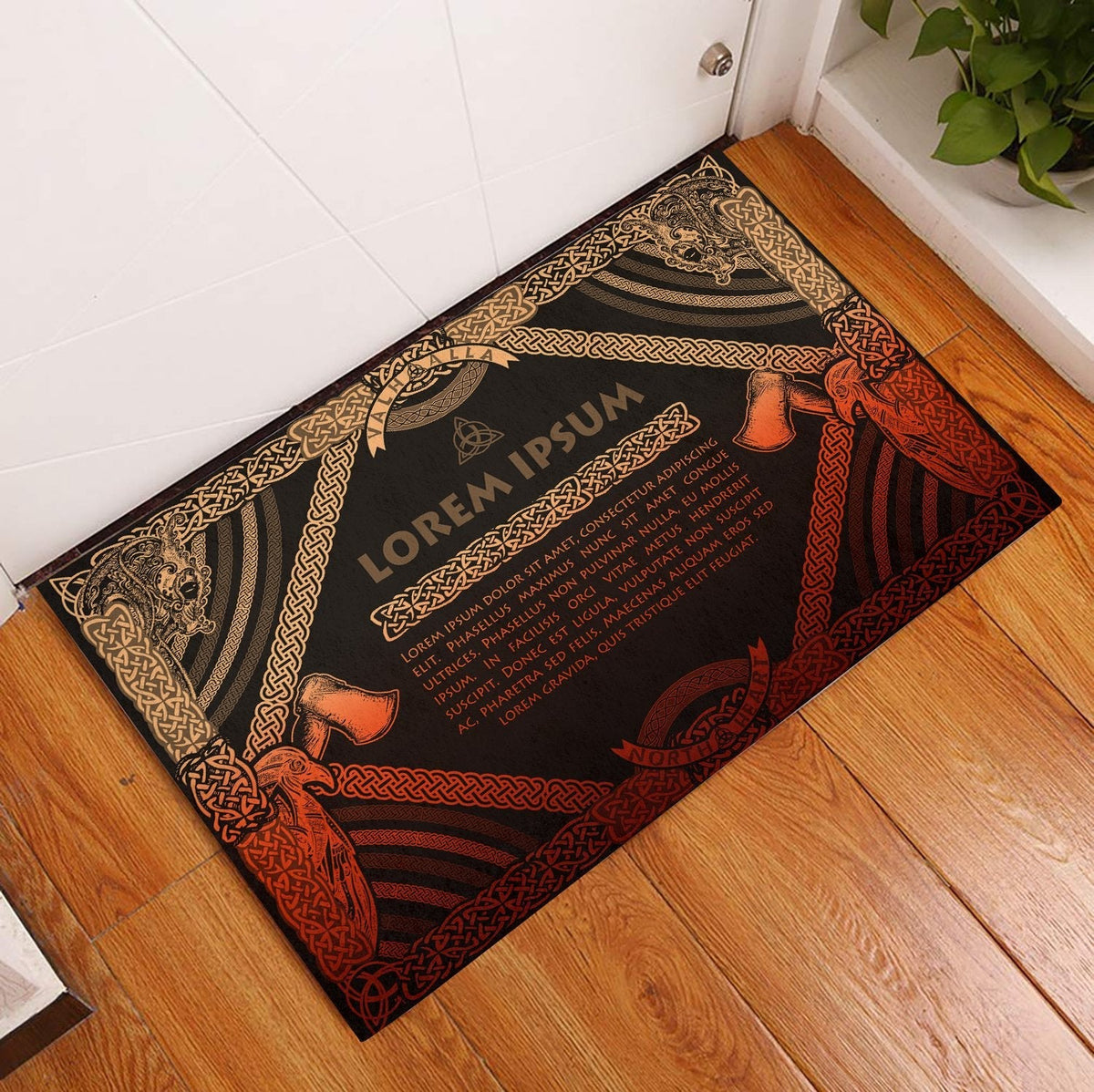 viking-doormat-rubber-base-doormat-celtic-northern-mythology-special-orange
