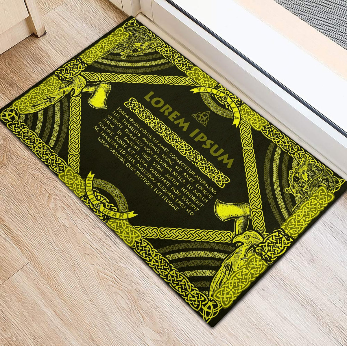 viking-doormat-rubber-base-doormat-celtic-northern-mythology-yellow