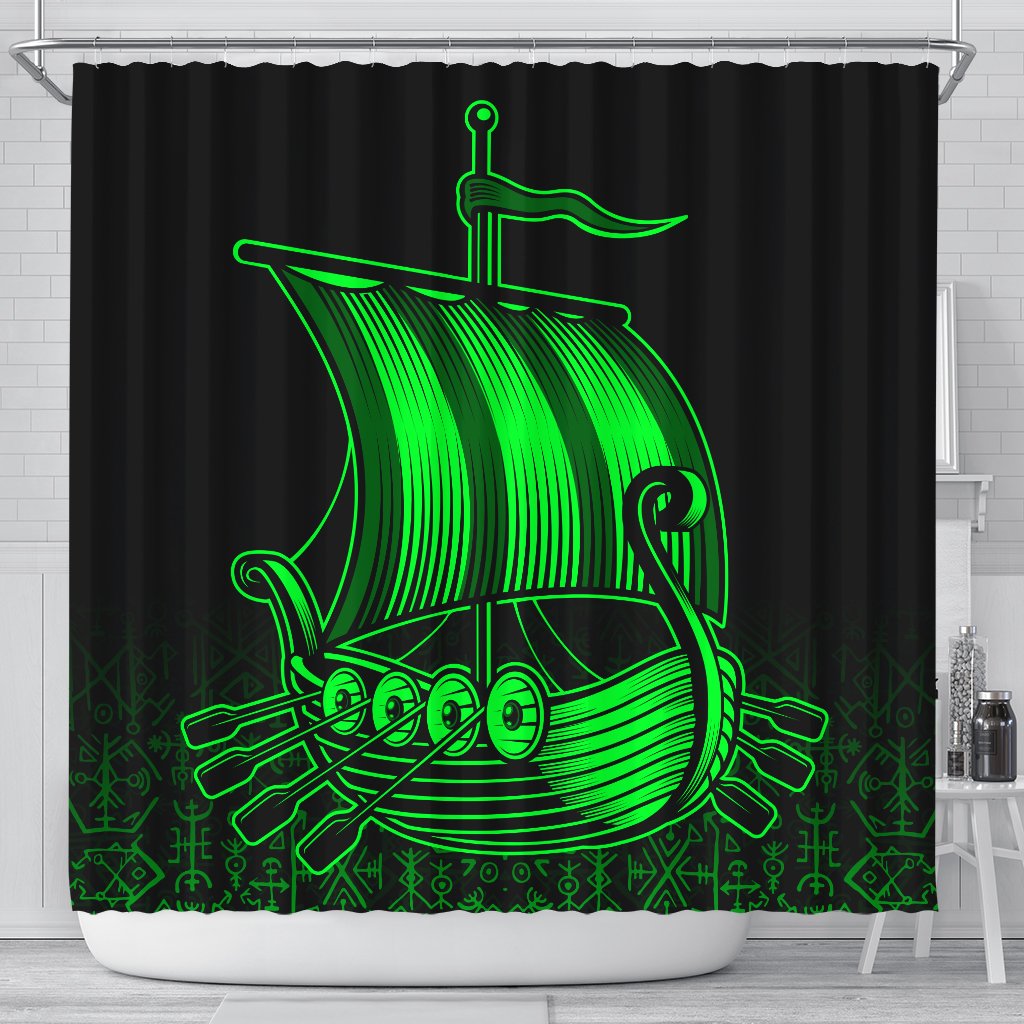 viking-shower-curtain-drakkar-green