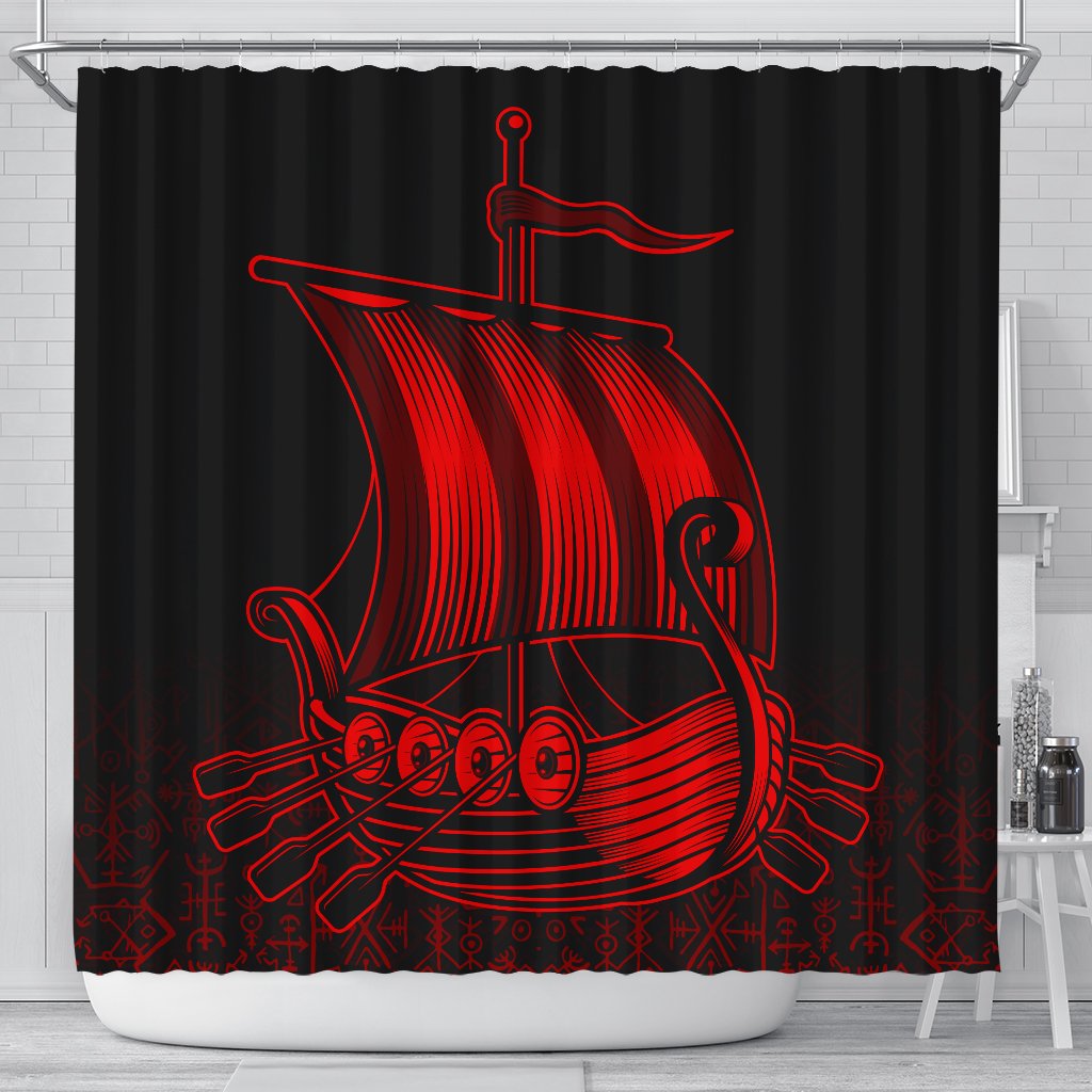 viking-shower-curtain-drakkar-red