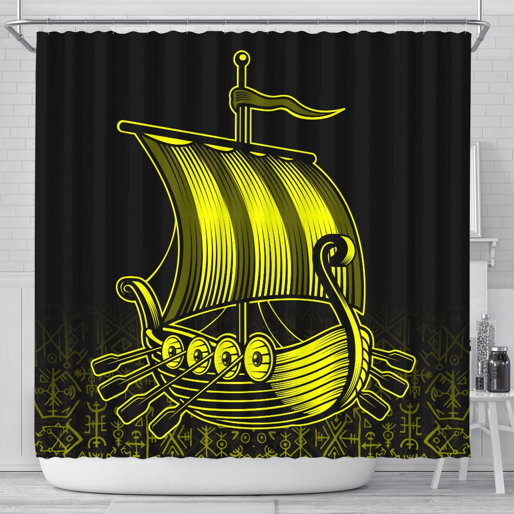 viking-shower-curtain-drakkar-yellow