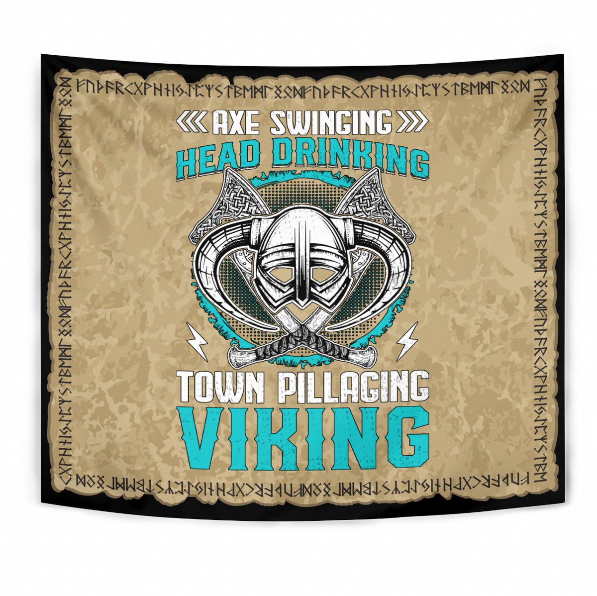 Viking Tapestry - Viking Head Drinking Town Pillaging RLT12 - Wonder Print Shop