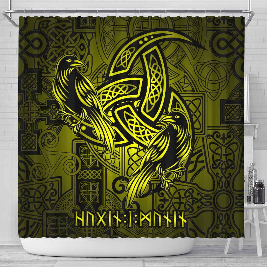 viking-shower-curtain-hugin-and-munin-yellow