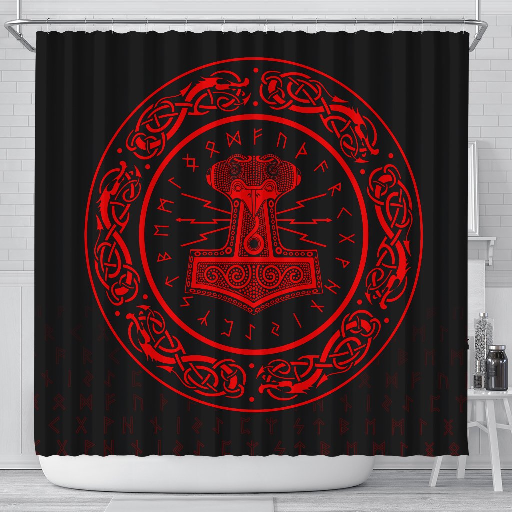 viking-shower-curtain-mjolnir-red