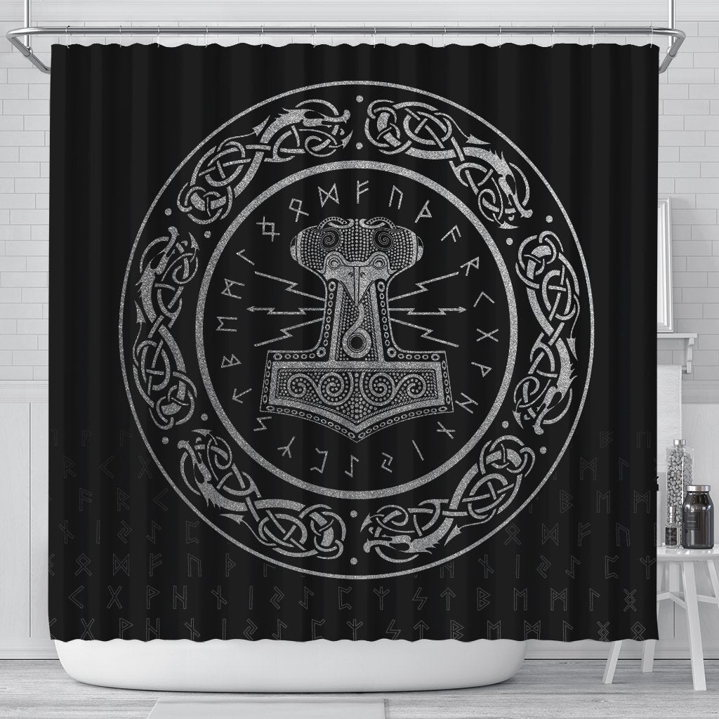 viking-shower-curtain-mjolnir-silver