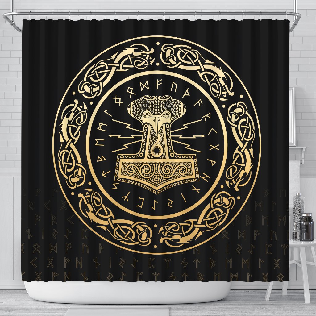 viking-shower-curtain-mjolnir-special-gold