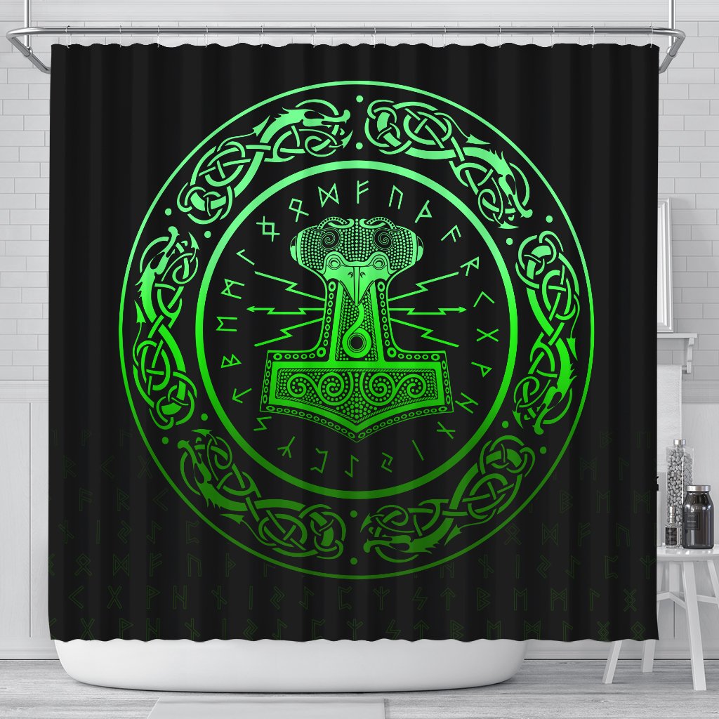 viking-shower-curtain-mjolnir-special-green