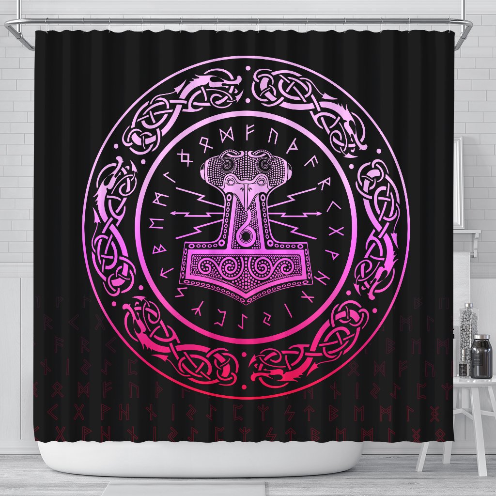 viking-shower-curtain-mjolnir-special-pink